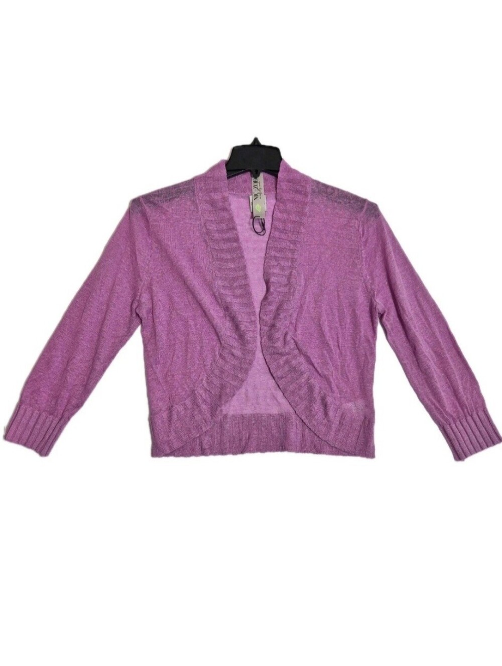 NIC+ZOE Women Cardigan Size Medium Purple Lilac Open Camelia 3/4 Sleeve NWT 61